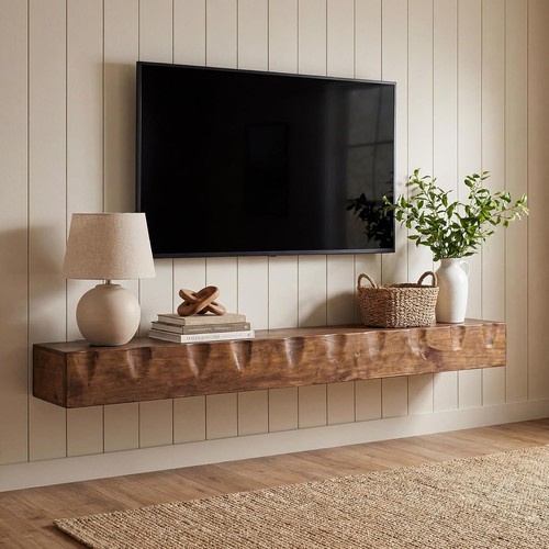 Solid wood floating tv - wood,