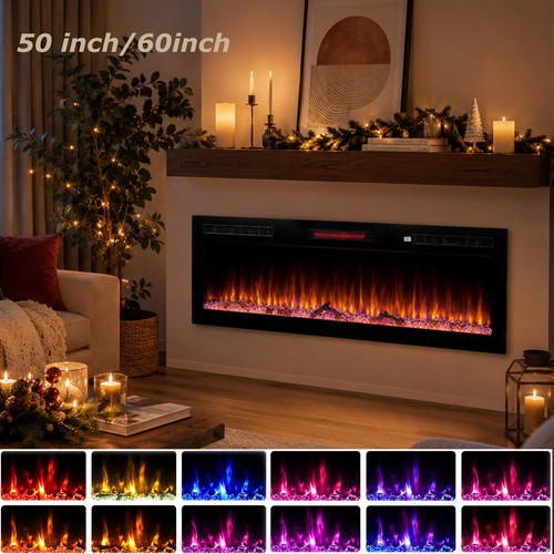 New led fireplace media wall - new,