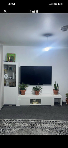 White rectangular stand - white, tv